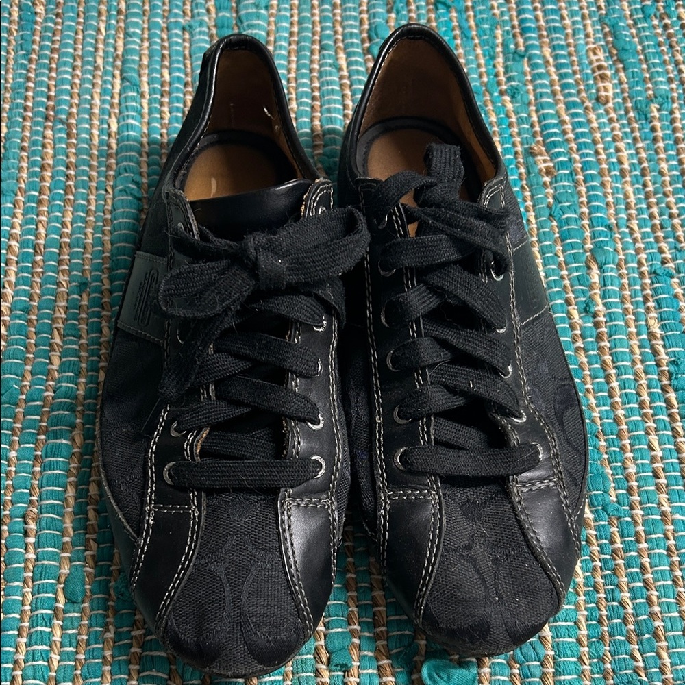 Coach shoes leather tongue